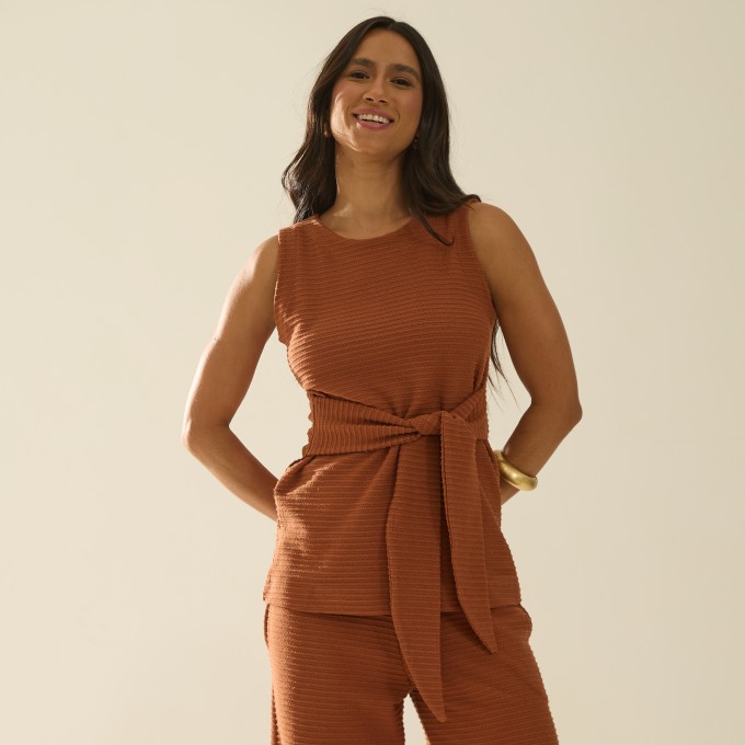 Blusa de Moletom com Nervuras