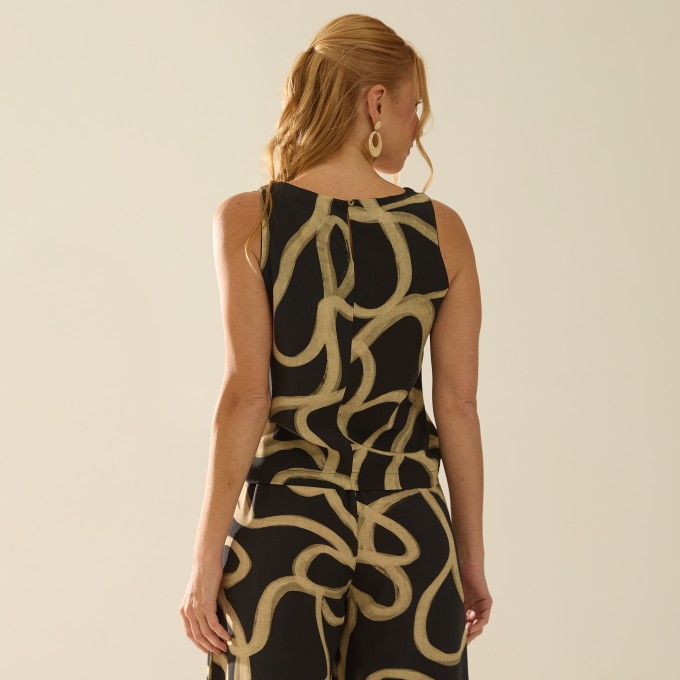 Blusa Viscose Estampada Ana Helena