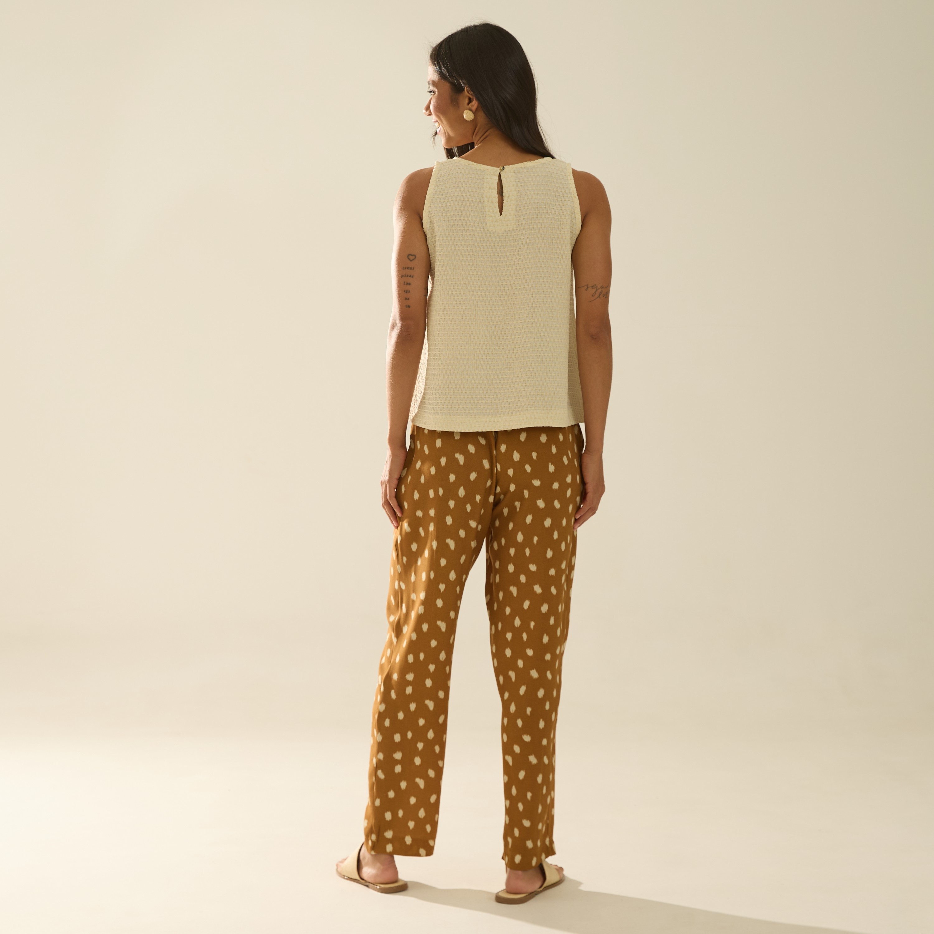 Calça Viscose Estampada Cecília