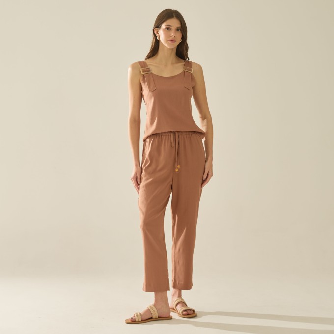 Blusa Viscolinho Com Fivela Alana