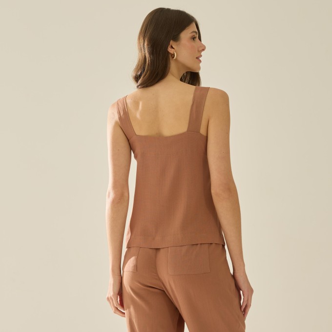 Blusa Viscolinho Com Fivela Alana