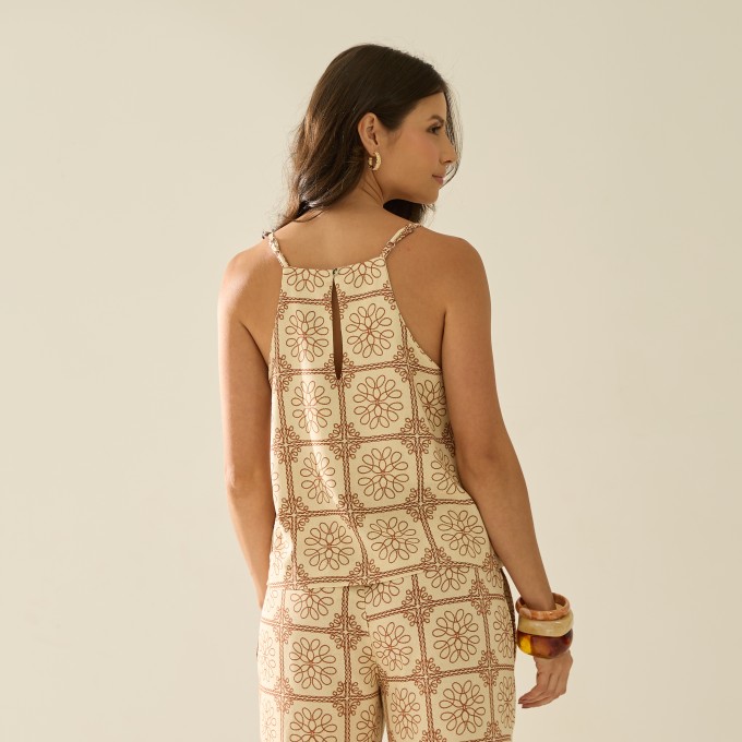 Blusa Linho Estampada Marie