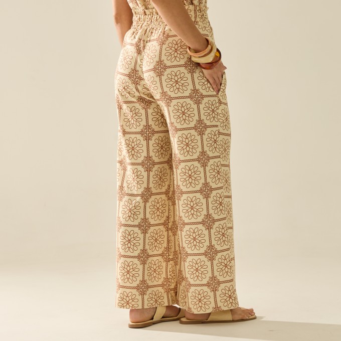 Calça Linho Estampada Marie