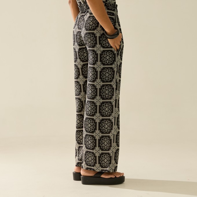 Calça Linho Estampada Marie