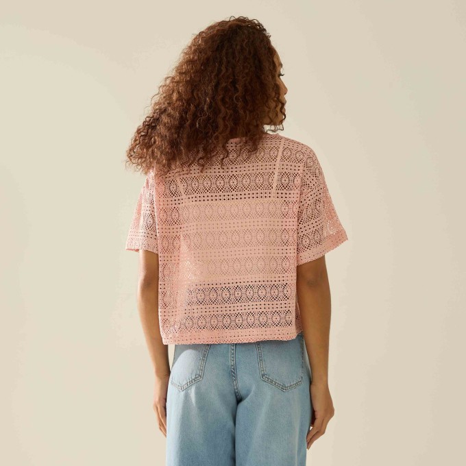 Blusa Malha Rendada Cibele