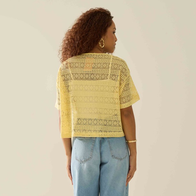 Blusa Malha Rendada Cibele