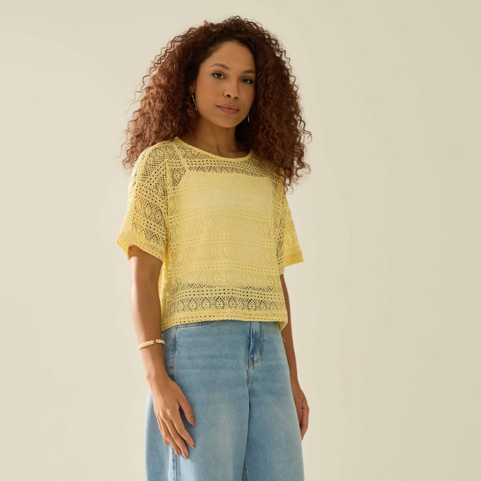 Blusa Malha Rendada Cibele